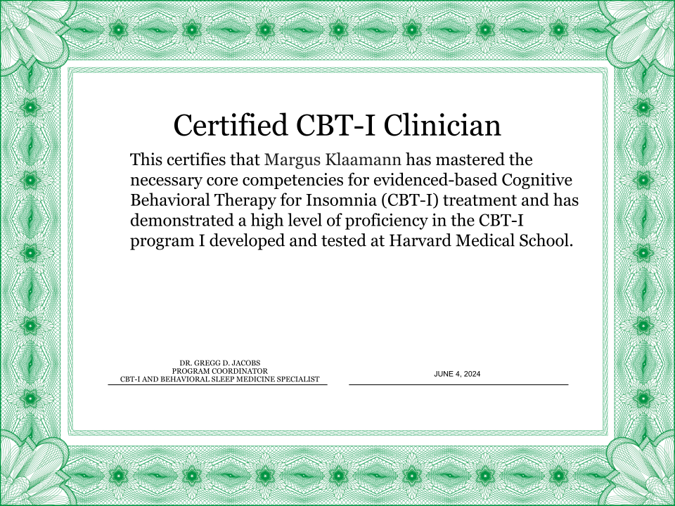 CBT-I Certificate